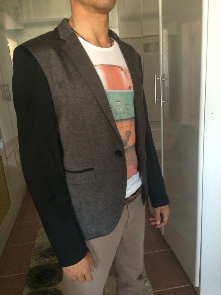 New Slim Fit Casual jacket Cotton Men Blazer Jacket Single Button Gray Mens Suit Jacket 2016 Autumn Patchwork Coat Male Suite