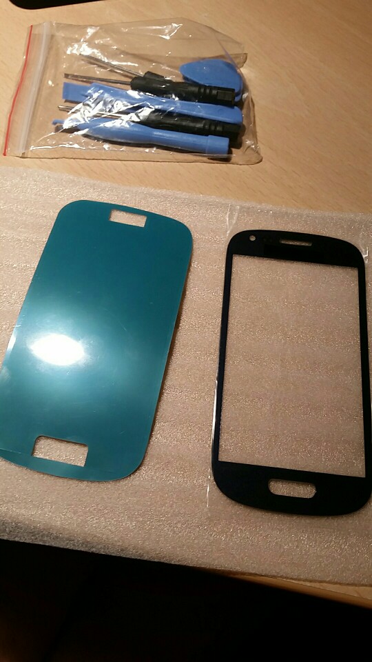 Front Outer Replacement Touch Screen Digitizer Glass Lens Blue For Samsung Galaxy S3 Glass SIII Mini / i8190 With Tools Adhesive