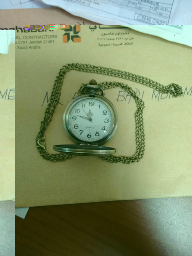 2016 New Necklace Chain Flower Enamel Pocket Watch Bronze P569