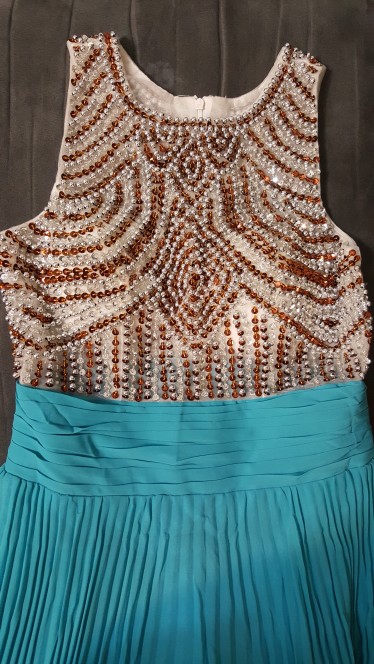 Real Beading Sexy  2017 Long/Chiffon Beading  Blue Prom Dresses/Evening Dresses Us Size 2/ 4 /6/ 8  In Stock GK006
