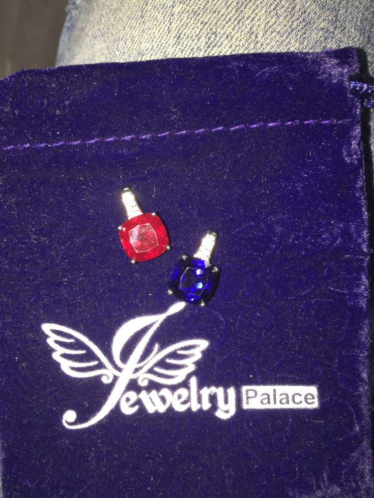 JewelryPalace Cushion 4.9ct Created Red Ruby 925 Sterling Silver Solitaire Pendant For Women Brand New Jewelry Engagement Gift