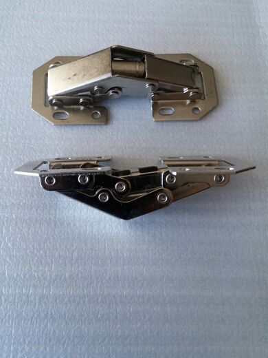 NAIERDI-A99 90 Degree 3 Inch No-Drilling Hole Cabinet Hinge Bridge Shaped Spring Frog Hinge Full Overlay Cupboard Door Hinges