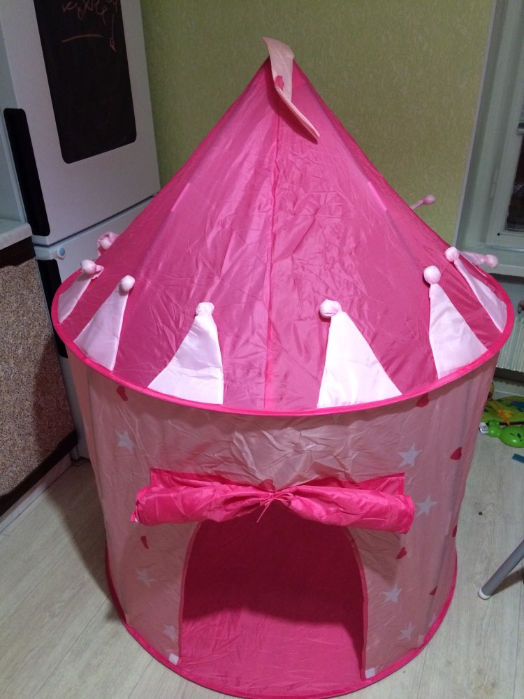 Portable Foldable Play Tent Prince Folding Tent Kids Children Boy Castle Cubby Play House Kids Gifts Outdoor Toy Tents