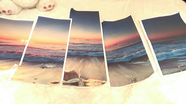 5 Pieces Modern Wall Art Canvas Unframed Modular Sunrise Panel Print Painting Decorative Sunset Seascape Picture Home Decor