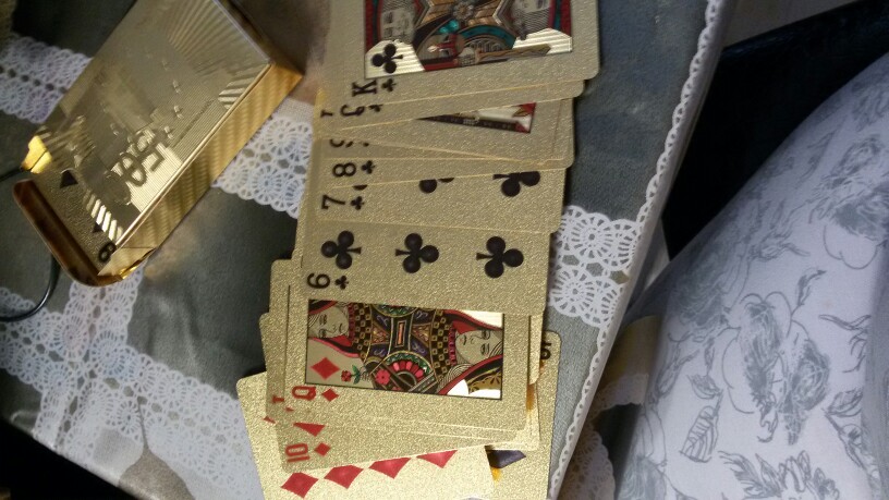 24K Carat Gold Foil Plated Poker Game Playing Cards Gift Collection +Certificate