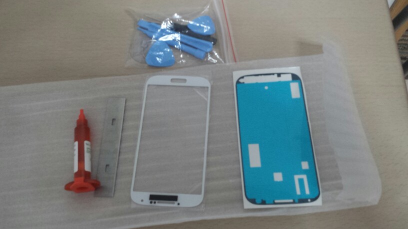 Black White Blue LCD Outer Lens for Samsung Galaxy S4 i9500/ i9505 Front Glass Screen Replacement Repair Kit 1PC Only