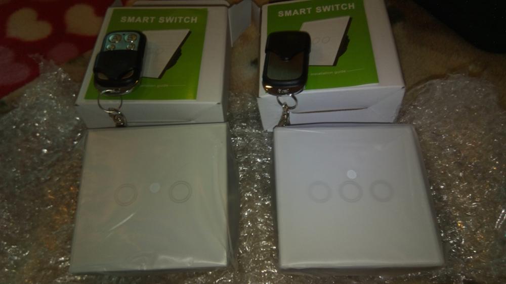 High Quality LED Light Wireless Wall Touch Switch 1Gang 2Gang 3Gang EU UK Standard Crystal Panel RF433MHz Remote Controller