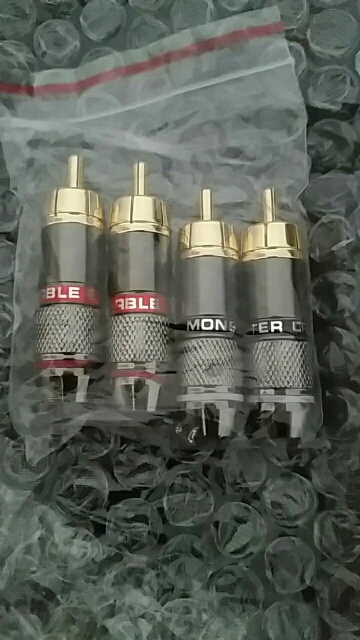 Free shipping High quality gold plating RCA connector RCA male plug support 6mm cable 4pcs/lot