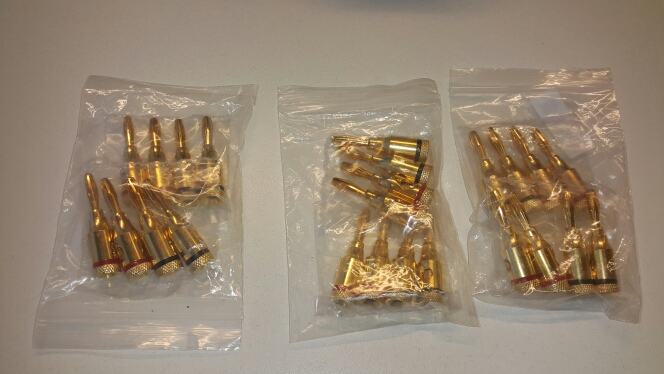 Newest  8pcs 4mm Gold plated Musical Speaker Cable Wire Screw Banana Plug Connector