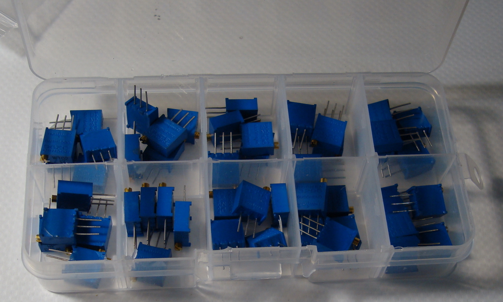 50Pcs/Lot 3296W Multiturn Trimmer Potentiometer Kit High Precision 3296 Variable Resistor 500R 1K 2K 5K 10K 20K 50K 100K 200K 1M