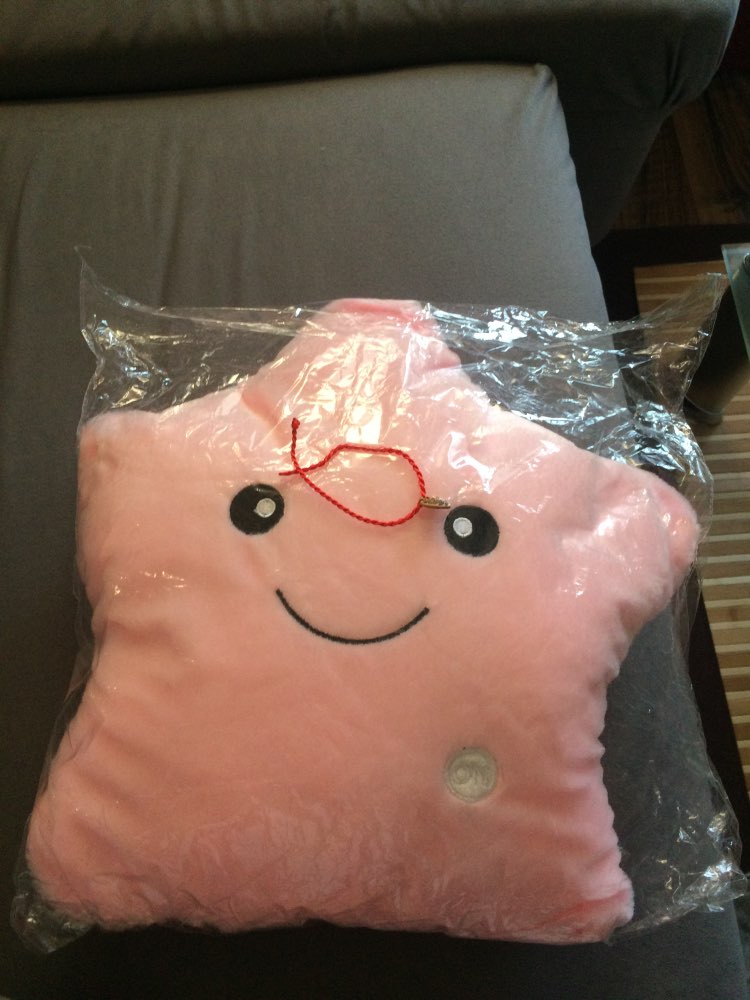 35X35CM Hot Luminous pillow Toys Led Light Pillow plush Colorful Stars kids Festival Christmas Toys Birthday christmas gift