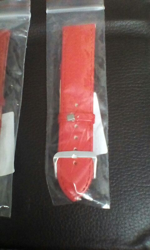 2016 Hot Selling Relojes Band White & Red Genuine Leather Alligator Crocodile Grain Watch Strap Wholesale