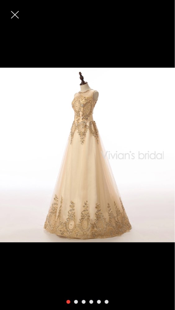 Vivian's Bridal Champagne Long Evening Dresses 2016 A Line Tulle Floor Length Lace Crystal Beaded Formal Evening Gowns Dresses