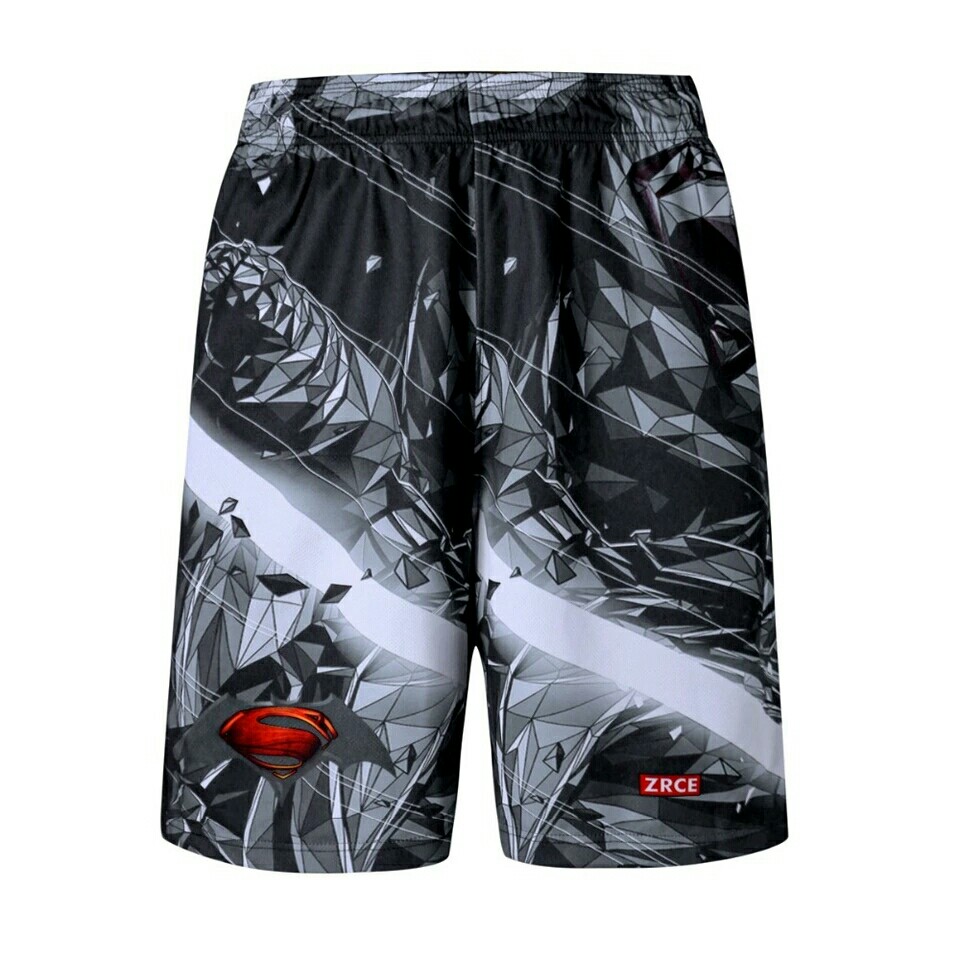 ZRCE 2016 Fashion Men  Short Fitness Shorts Quick-dry Loose Short Iron Man Superman  Shorts Plus Size Men Trousers