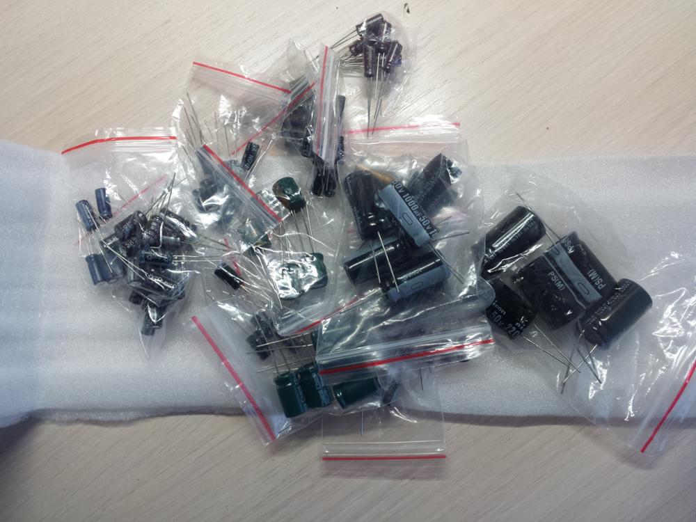 Newest 15 value 120pcs 50V 1uF-2200uF Radial Electrolytic Capacitor Assortment Set New Arrival