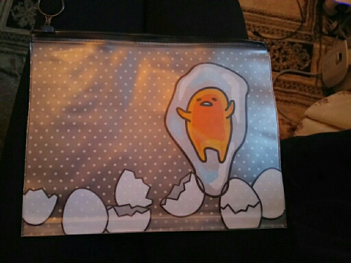 R21 1X Kawaii Cute Gudetama Lazy Egg Clear File Document Bag Pencil Pen Case Kids Gift School Office Supplies
