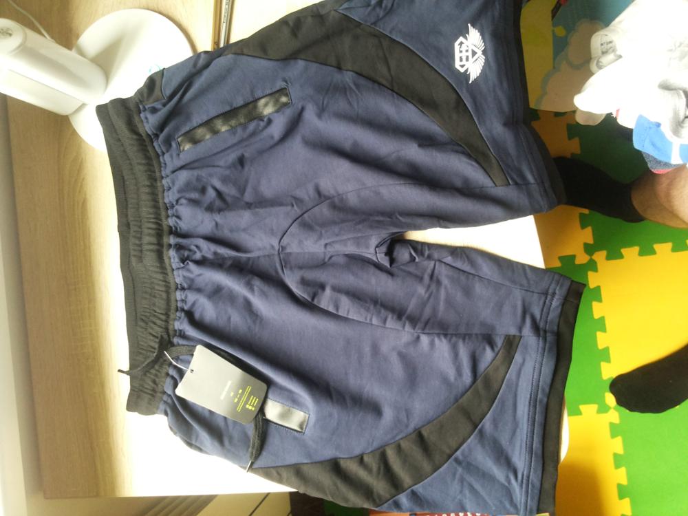 2016 Hot High Quality Muscle Brothers Men's breathable and Navy blue Casual shorts workout cotton Splice skinny Professional