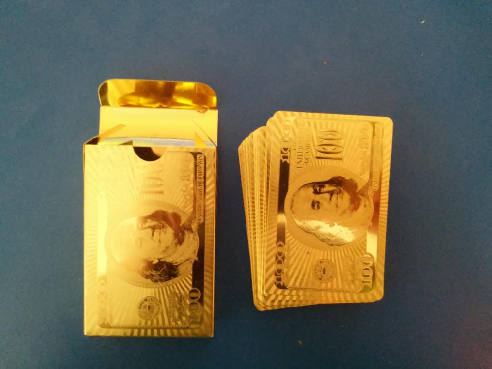 Hot Selling Funny 24K Gold Foil Plated Poker Card Playing Card Game High-grade Sports Leisure Game Poker Card Gift