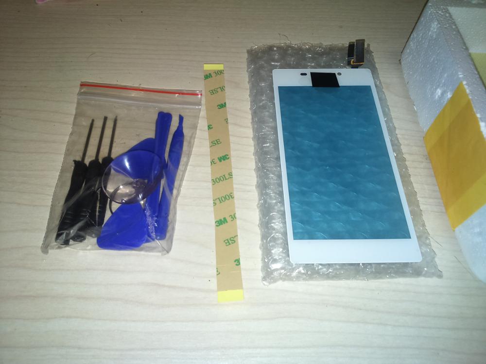 For Sony Xperia M2 S50H / M2 Aqua D2403 Front Touch Screen Panel Digitizer (No LCD) Glass Sensor Flex Cable Lens Repair & Logo