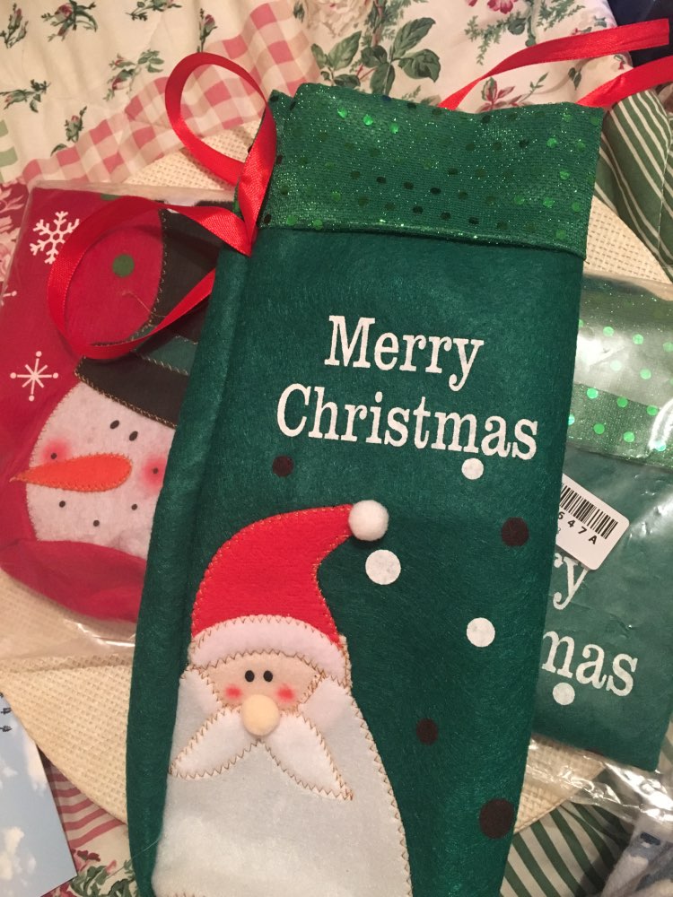 1pc Christmas Wine Bottle Bag Dinner Party Decoration Bow-Knot Snowman Christmas Tree Santa Claus Bottle Cover Bag Christmas #36