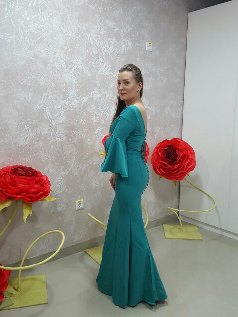 Dressv emerald green long 2017 evening dress 3/4 sleeves backless cheap wedding party formal dress elegant evening dresses